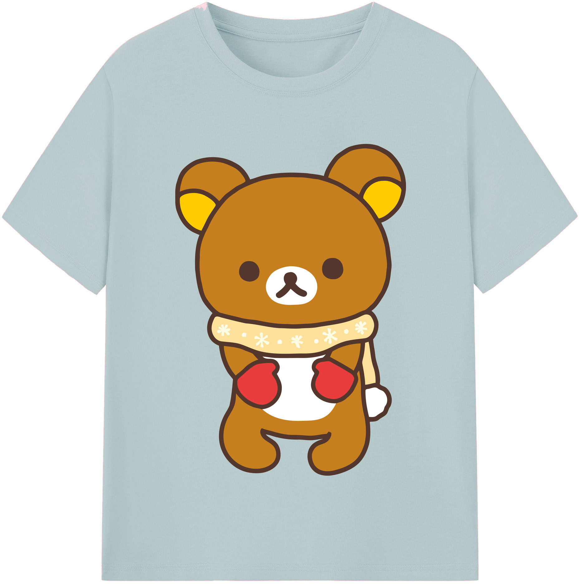 （画像用） リラックマ リラックマ キイロイトリ Rilakkuma Korilakkuma Kiiroitori 綿100％半袖Tシャツ（フロントプリント）